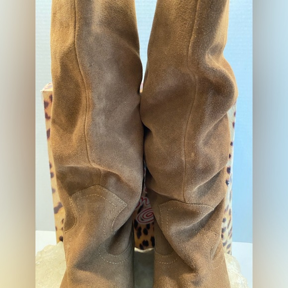 NIB Sz 9 Naughty Monkey Harmony Rust Suede Tall Slouch Fit Flat Heel Boots - Picture 11 of 16